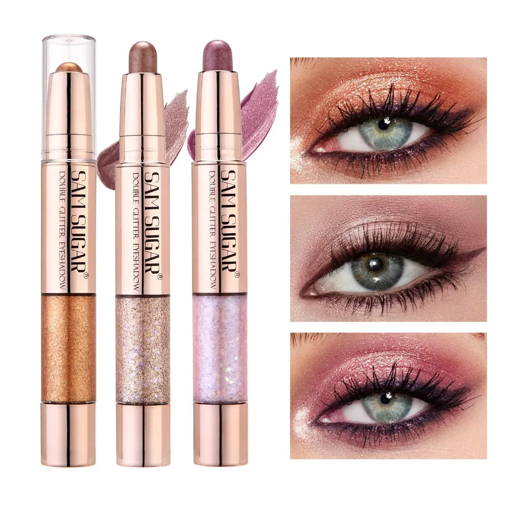 Crayon fard à paupières liquide double embout, nacré, contouring soyeux, scintillant, waterproof, longue tenue, maquillage fête