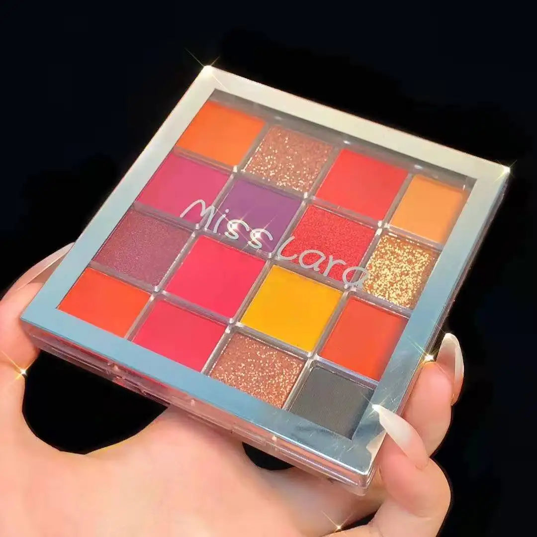 **« Palette fards à paupières 16 couleurs – Waterproof, mat et pailleté, longue tenue »**