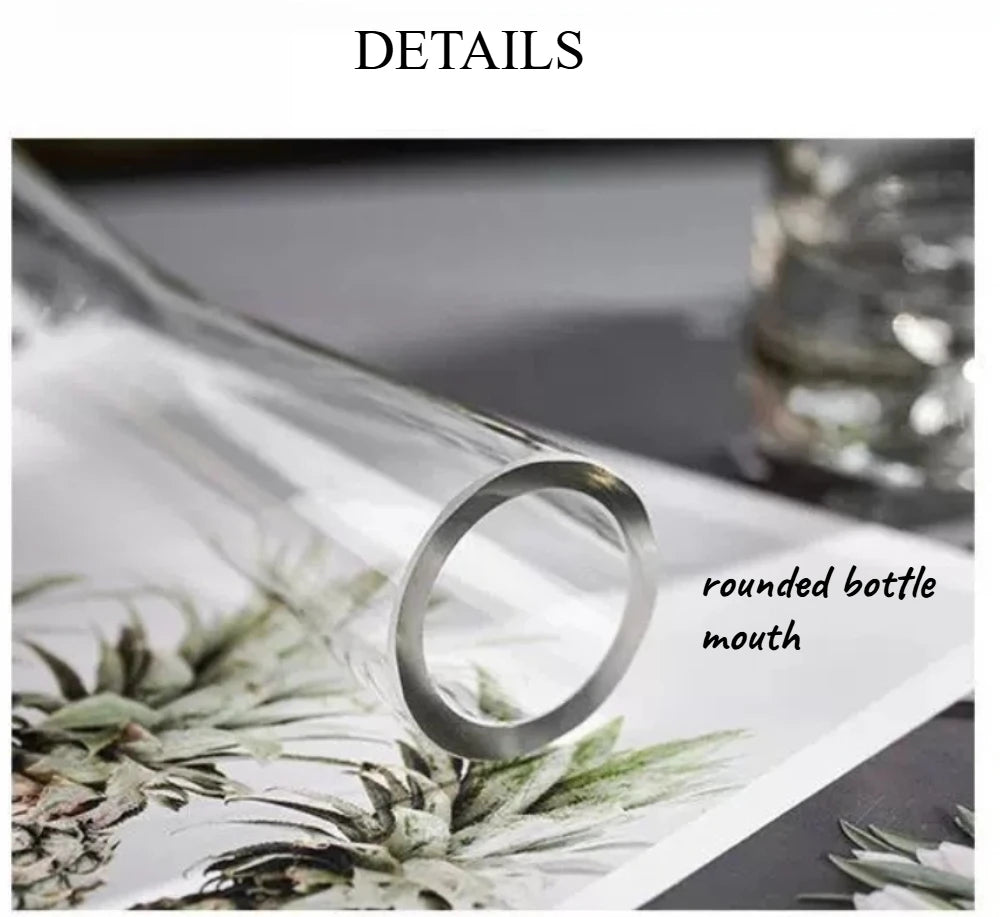 Elegant Slanted Glass Vase – European Style Hydroponic Flower Vase for Home Decor