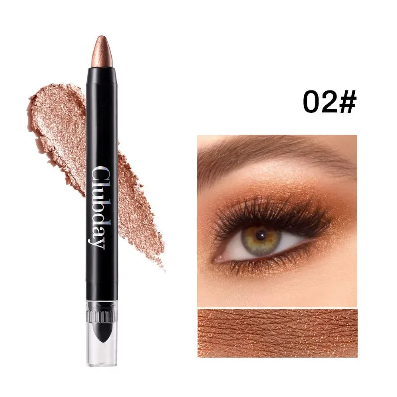 Crayon fards à paupières double embout, highlighter et illuminateur, nacré et pailleté, mat et scintillant, pigments longue tenue