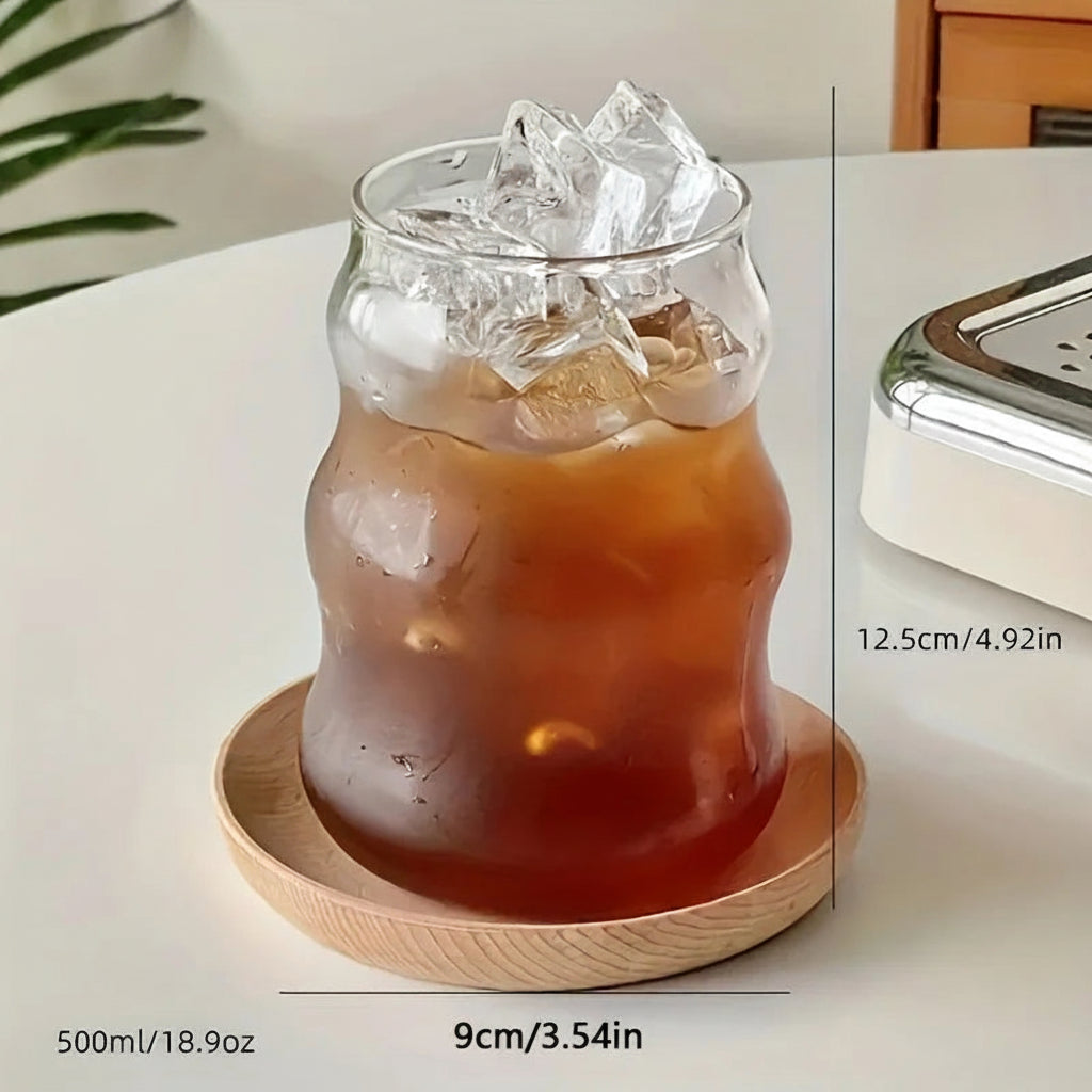 INS Stripe Glass Cups – Heat-Resistant Transparent Coffee, Tea & Juice Tumblers (2/4/6 PCS)
