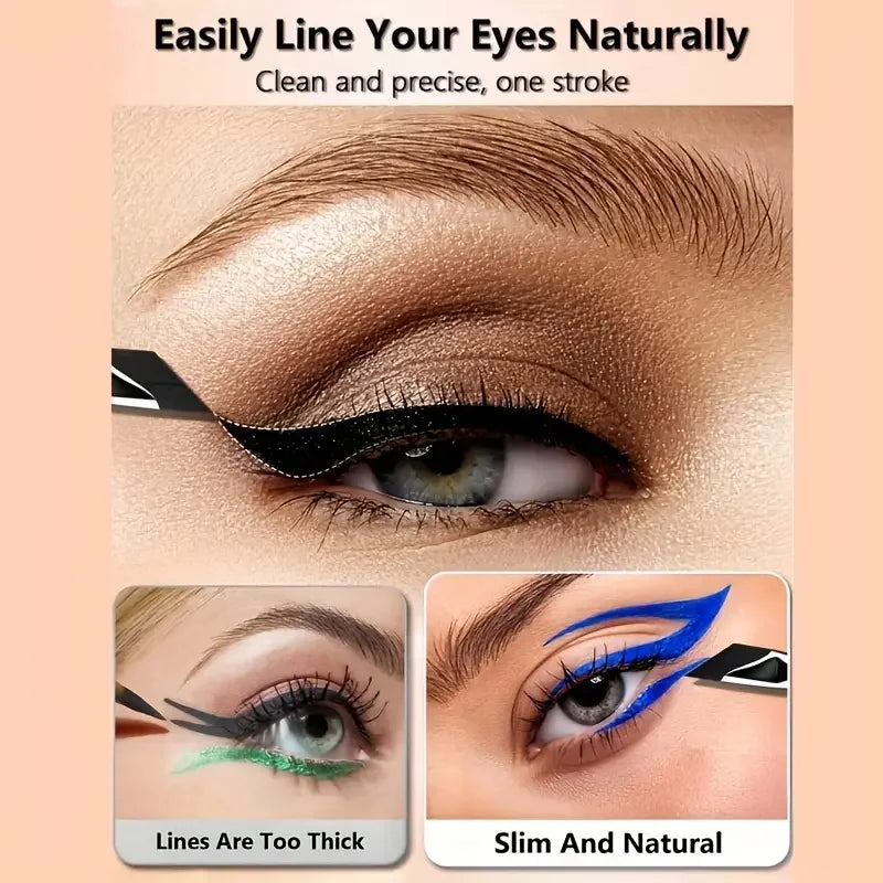 Ensemble de pinceaux pour eye-liner, avec lame fine inclinée, adapté à une application précise – adapté à tous types de peau.