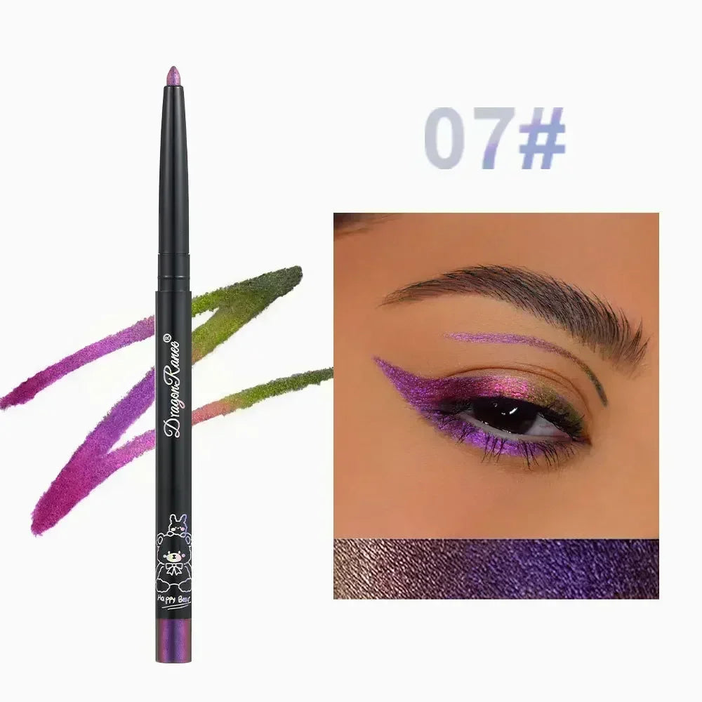 Eyeliner Pailleté– Multi-Chrome, Longue Tenue, Métallique, Ombre à Paupières Brillante, Teintes Vert et Violet