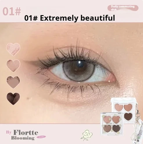 Palette fards à paupières 4 couleurs, mats et scintillants, multifonction, highlighter et blush, portable, illumine le maquillage