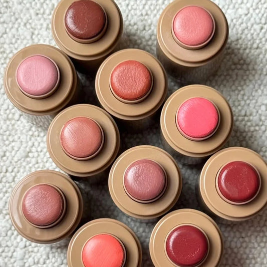 Édition Limitée Été — Crème Visage Hydratante et Nourrissante, Effet Ananas Rafraîchissant, 11 Couleurs de Blush Stick, Pochette de Rangement et Miroir Maquillage