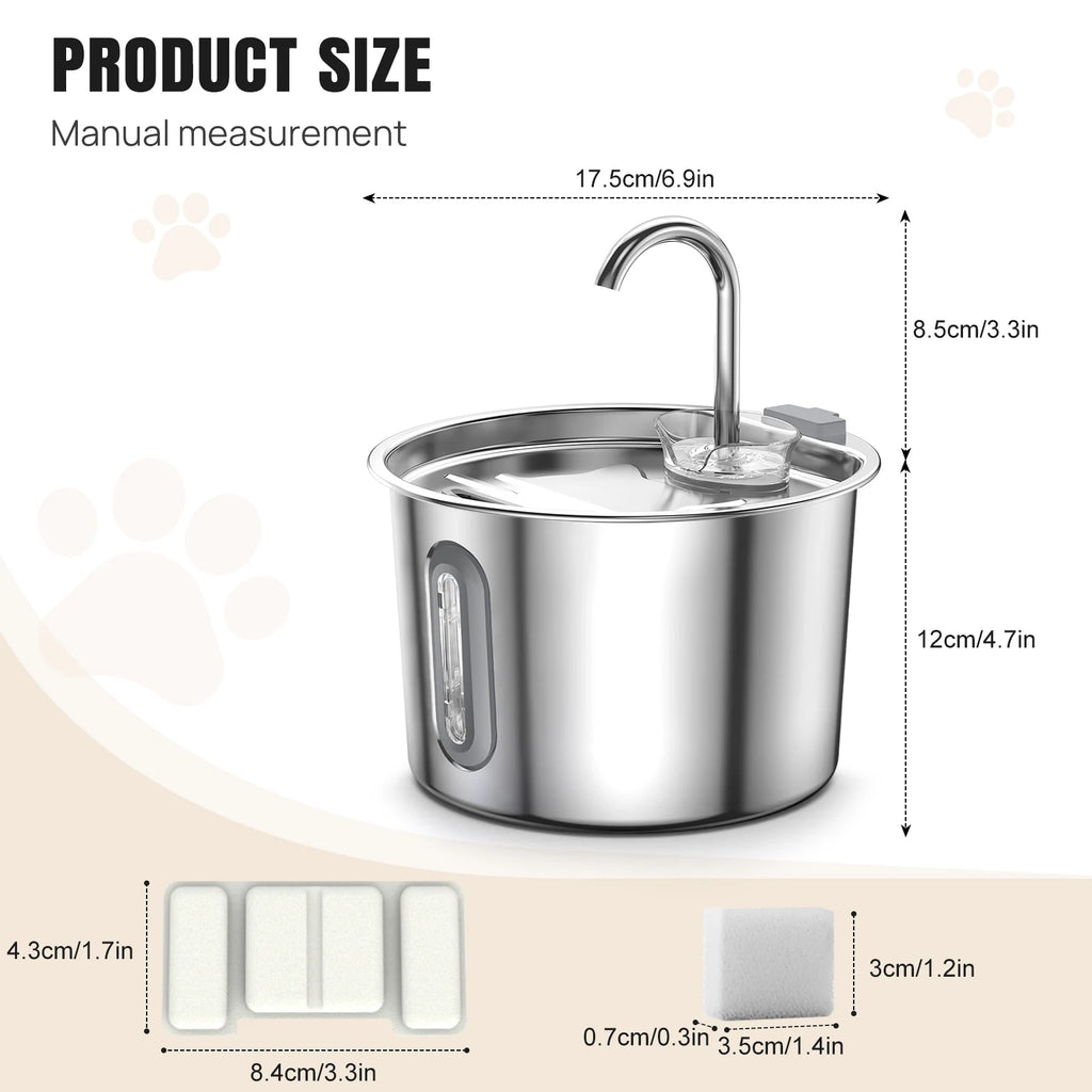 2.2L Filtered Water Fountain for Cats & Dogs