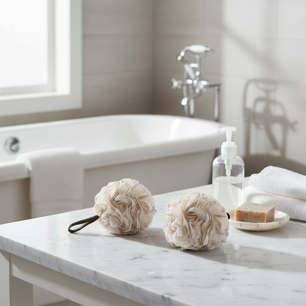 Large Bath Sponge Loofah Set – Mesh Shower Scrubber Bath Ball
