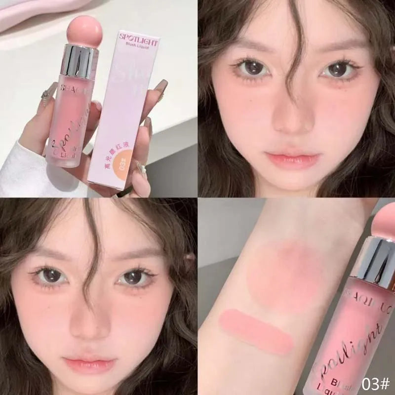 Blush Liquide — Texture Jelly Hydratante, Teintes Froides et Chaudes, Nude Rose, Rouge Liquide, Highlighter, Illumine le Visage, Maquillage Style Coréen