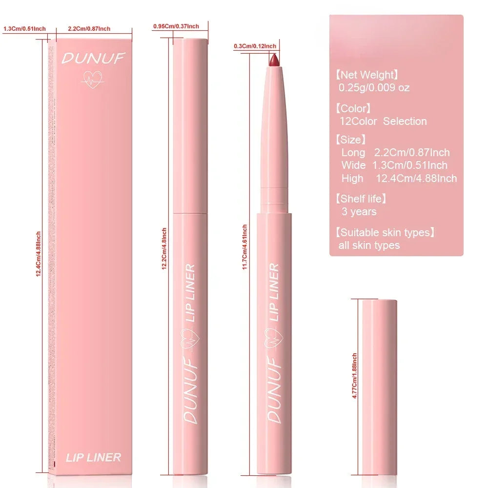 1 Pièce Crayon à Lèvres à Pointe Effilée – Mat, Crémeux, Effet Repulpant, Waterproof, Slim, Longue Tenue, Teintes Nude et Marron