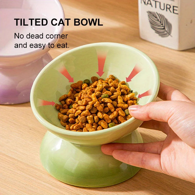 2-Pack Elevated Pet Bowls – 15° Tilted Feeding Bowls for Cats & Small Dogs