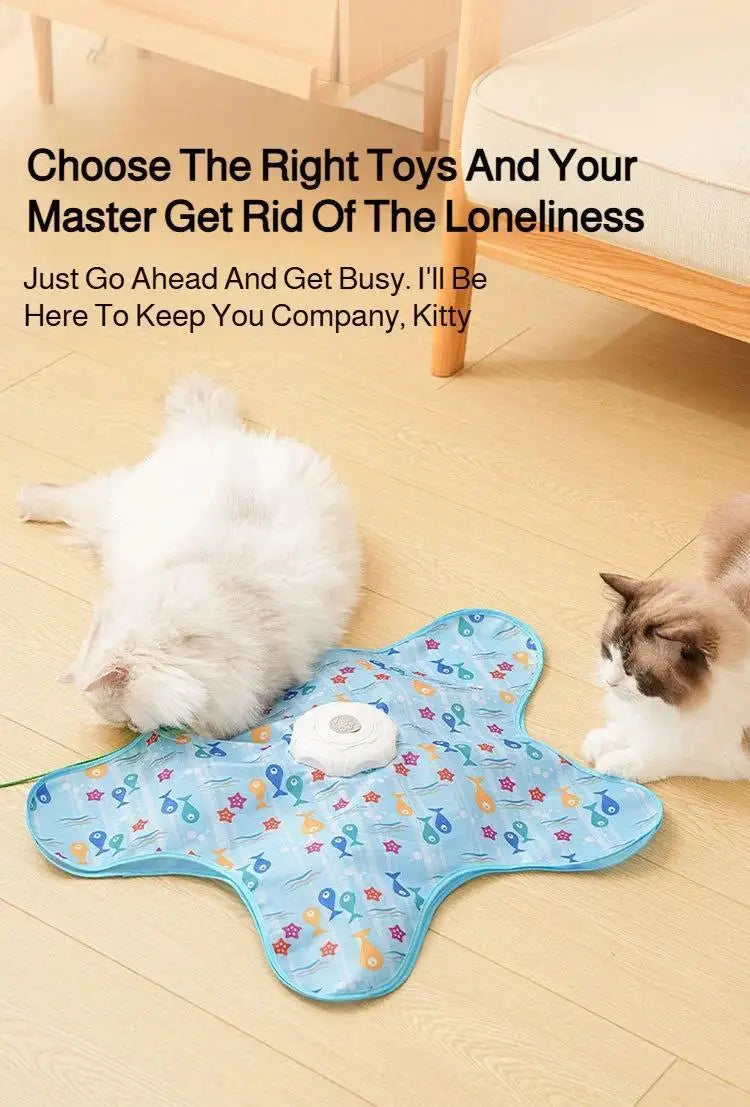 Interactive Hide & Seek Cat Toy with Motion-Activated Squeaky Mouse & Hidden Feathers