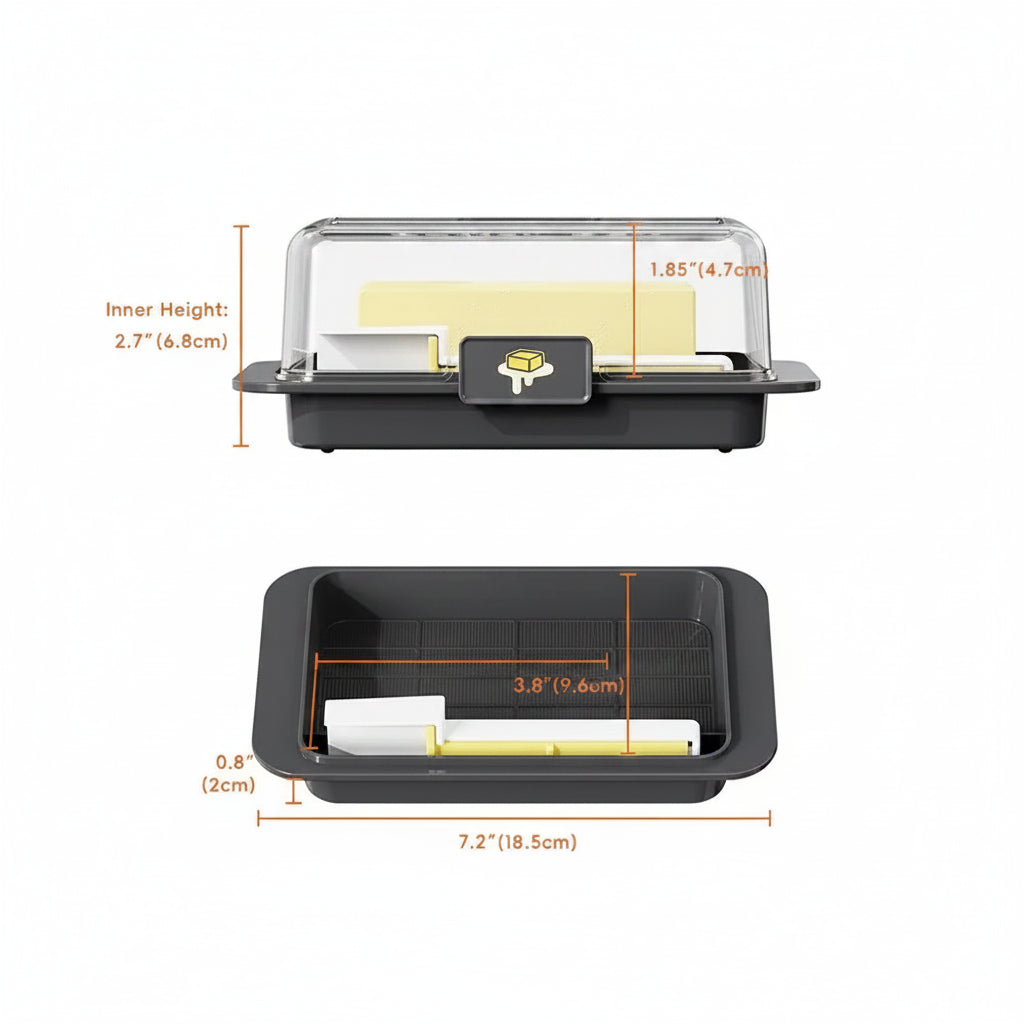 Butter Storage Box with Clear Lid – Fresh-Keeping Cheese & Butter Container