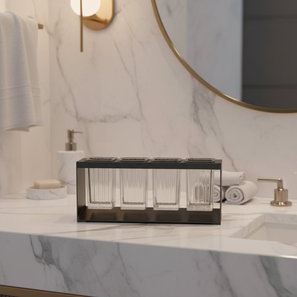 Carbon Steel Electric Toothbrush Holder – Transparent Bathroom Organizer Rack