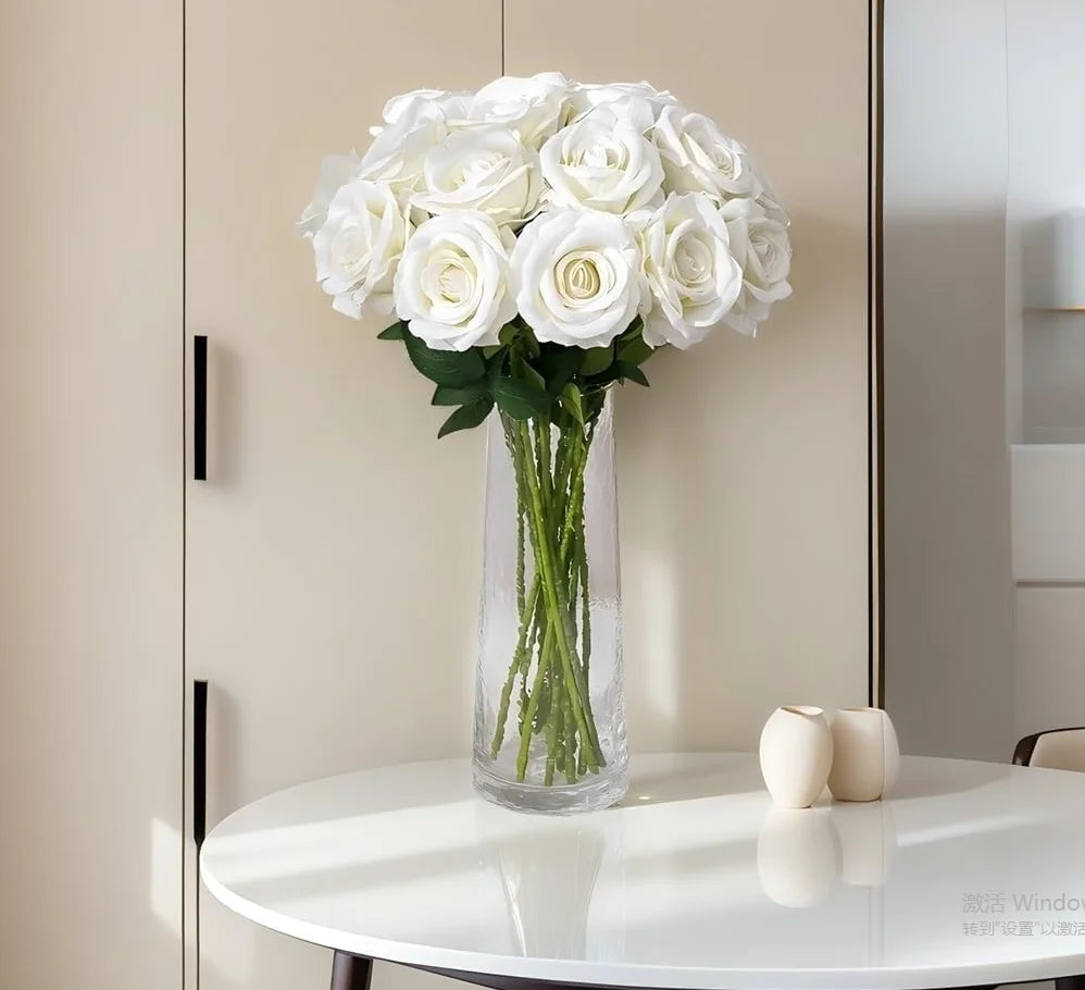 Artificial Rose Flower Stems – Realistic Red Roses for Home & Wedding Décor