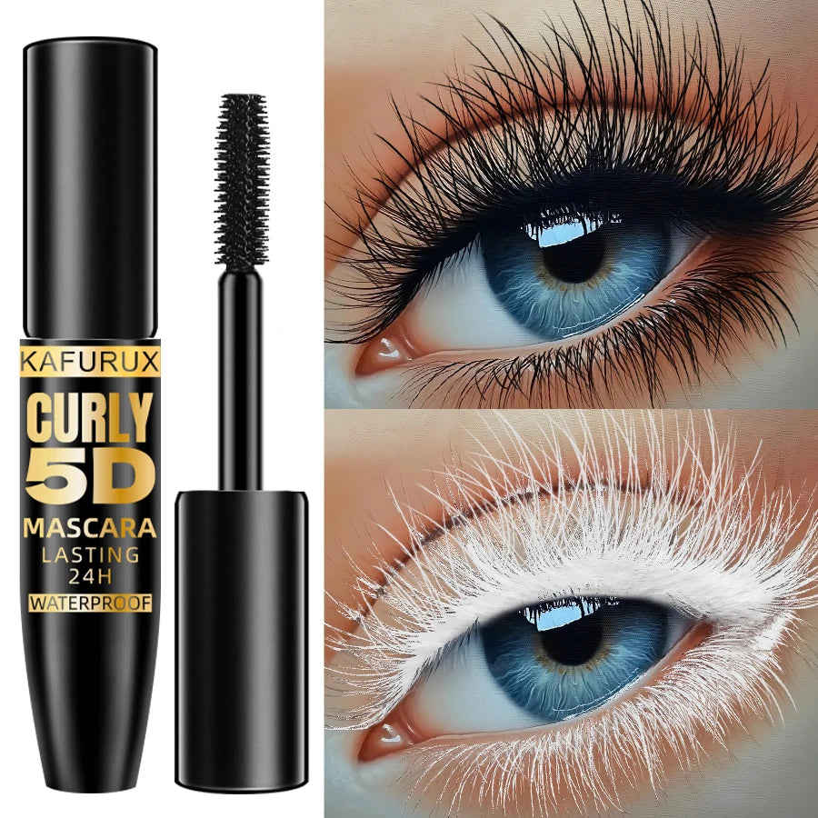Mascara 5D fibres de soie 9 couleurs grands yeux waterproof allongeant anti-transpiration longue tenue violet, vert, noir maquillage coréen