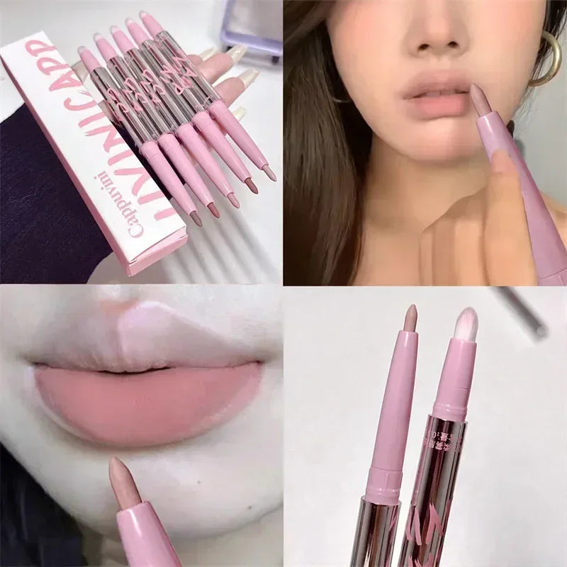 Crayon à Lèvres Mat Velours – Contour des Lèvres, Waterproof, Longue Tenue, Anti-Transfert, Teintes Nude, Maquillage des Lèvres