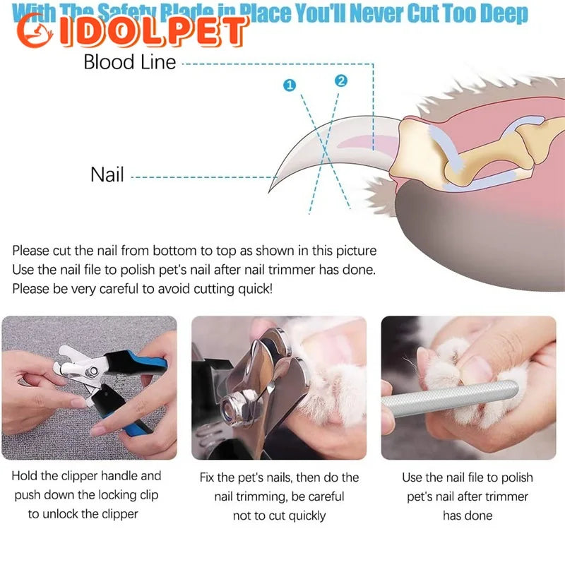 Professional Pet Nail Clipper with Safety Guard – Stainless Steel Grooming Tool