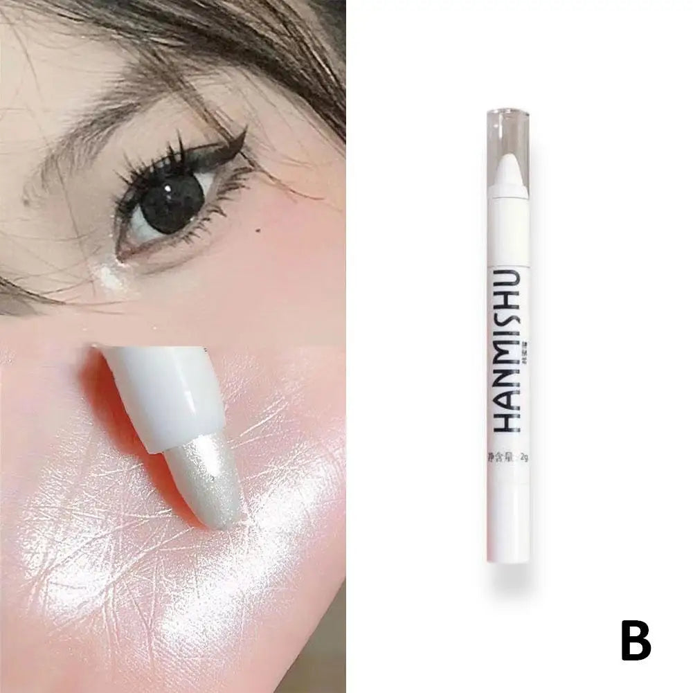 Stick Highlighter Scintillant — Crayon Fard à Paupières Blanc Pailleté, Illumine le Regard, Effet Éclatant et Dazzling, Maquillage Highlighter