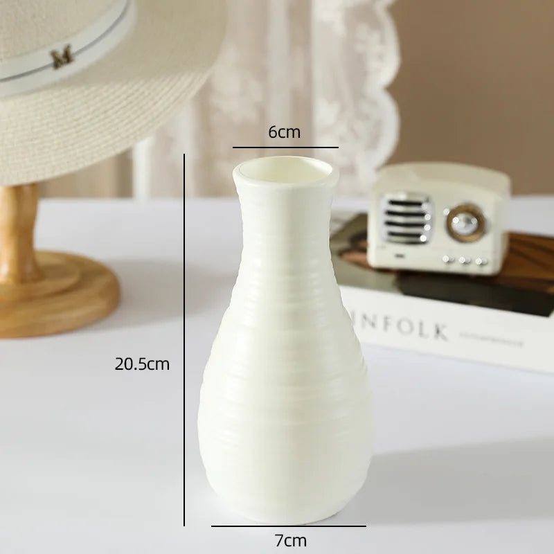 Modern Silver Plastic Vase – Elegant Decorative Flower Vase for Home & Office
