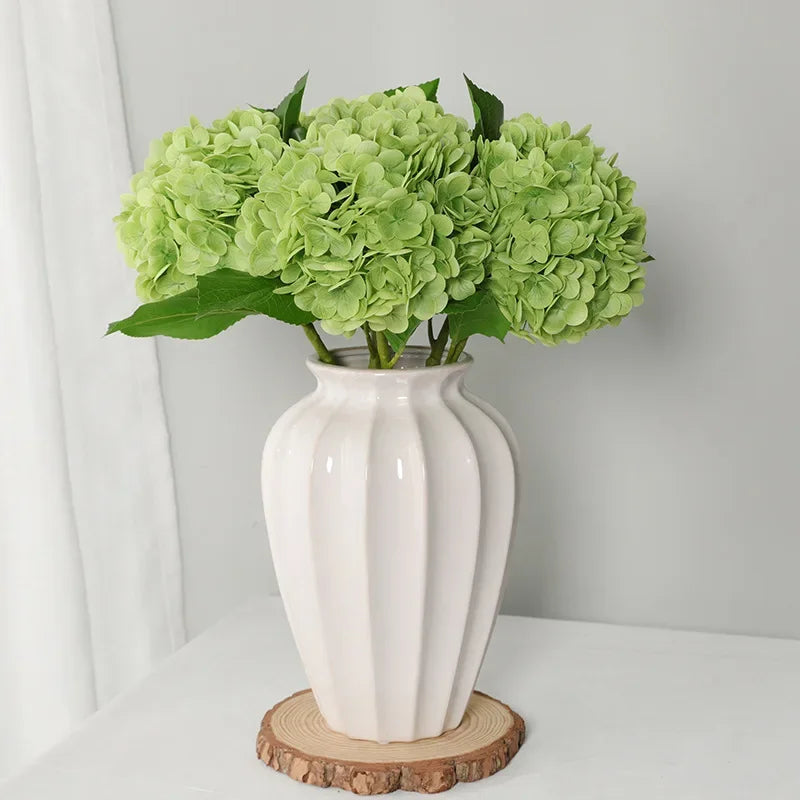 Real Touch Artificial Hydrangea Flowers – 3D Latex Bridal Bouquet Décor