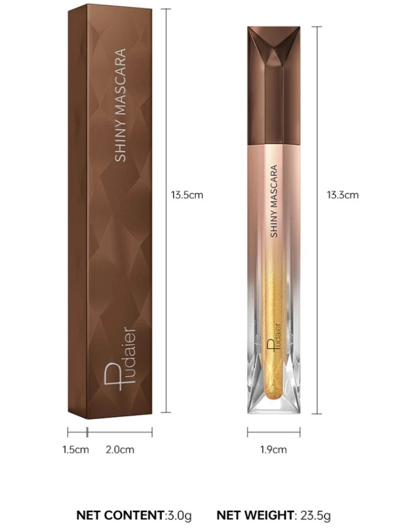 Mascara métallique brillant haute qualité perlé paillettes et extensions de cils