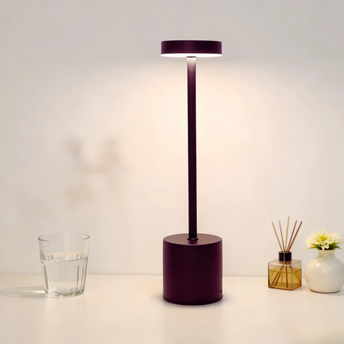 LED Ambient Table Lamp – USB Rechargeable Touch-Control Dimmable Night Light