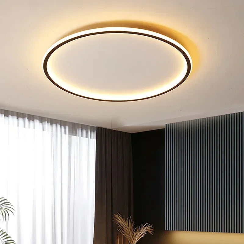 Modern LED Ceiling Light – Circular Flush Mount Fixture for Living Room, Bedroom & Hallway