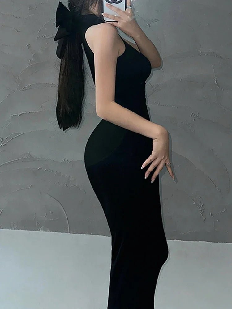 Robe Midi Rouge Col Roulé Slim – Sexy, Élastique, Bodycon, Soirée et Fêtes, Style Y2K