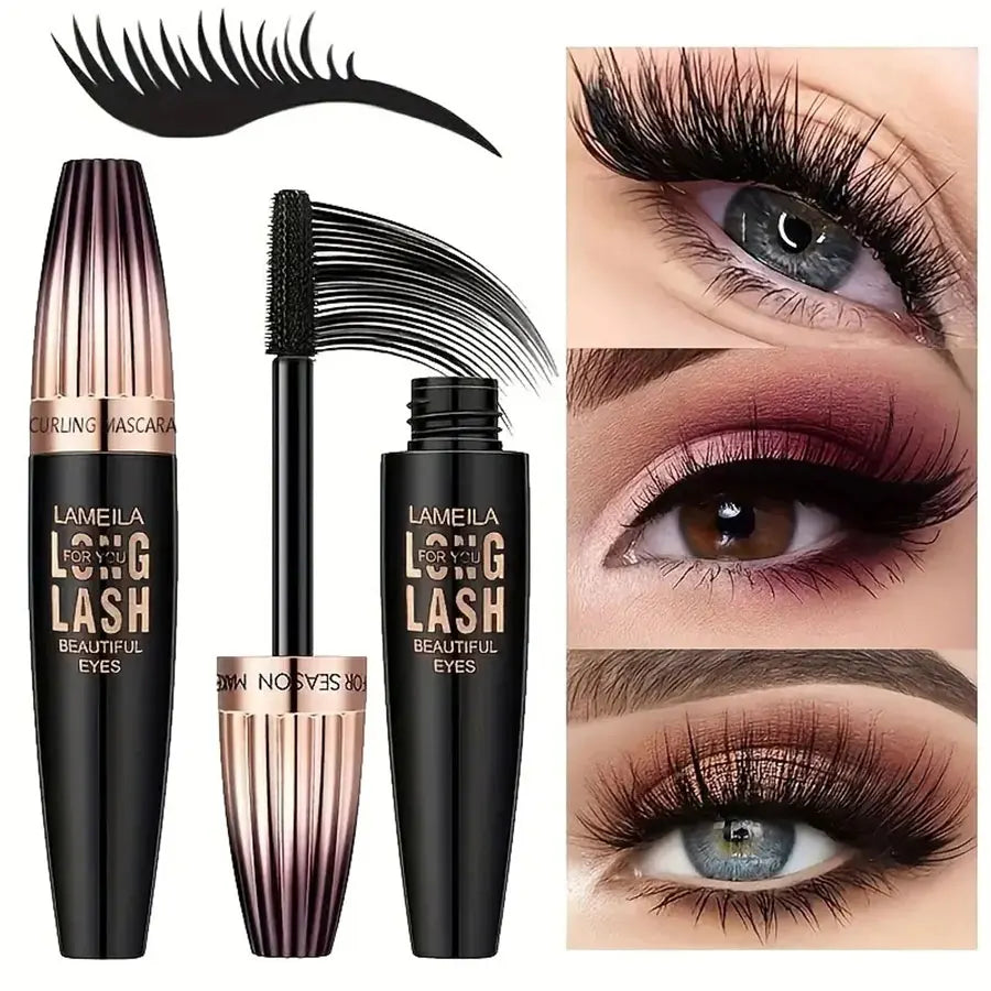 Mascara 4D waterproof épais et long recourbant volume anti-bavure longue tenue grands yeux