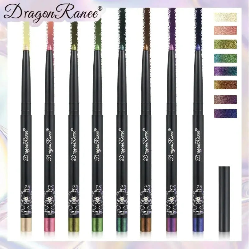 Stylo Gel Eyeliner caméléon, imperméable, brillant, chromé, ombre à paupières, crayon à paillettes, perle, vert, or, couché, ver à soie, maquillage pour les yeux