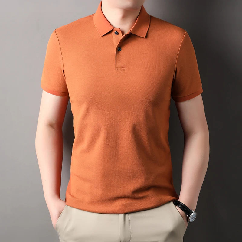 Polo à manches courtes pour hommes, 100% pur coton, mode d'été, classique, couleur unie, confortable, golf, T-shirt style décontracté, offre spéciale