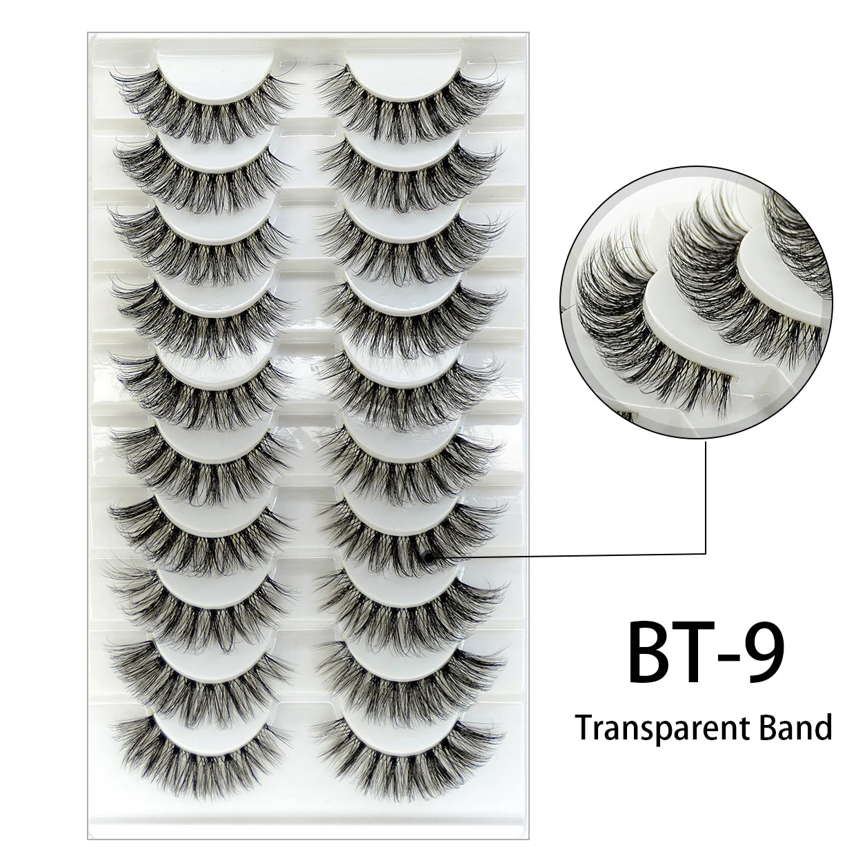7 à 10 paires de cils – Cils 3D naturels, longs et volumineux, doux et légers – Faux cils sans cruauté pour maquillage