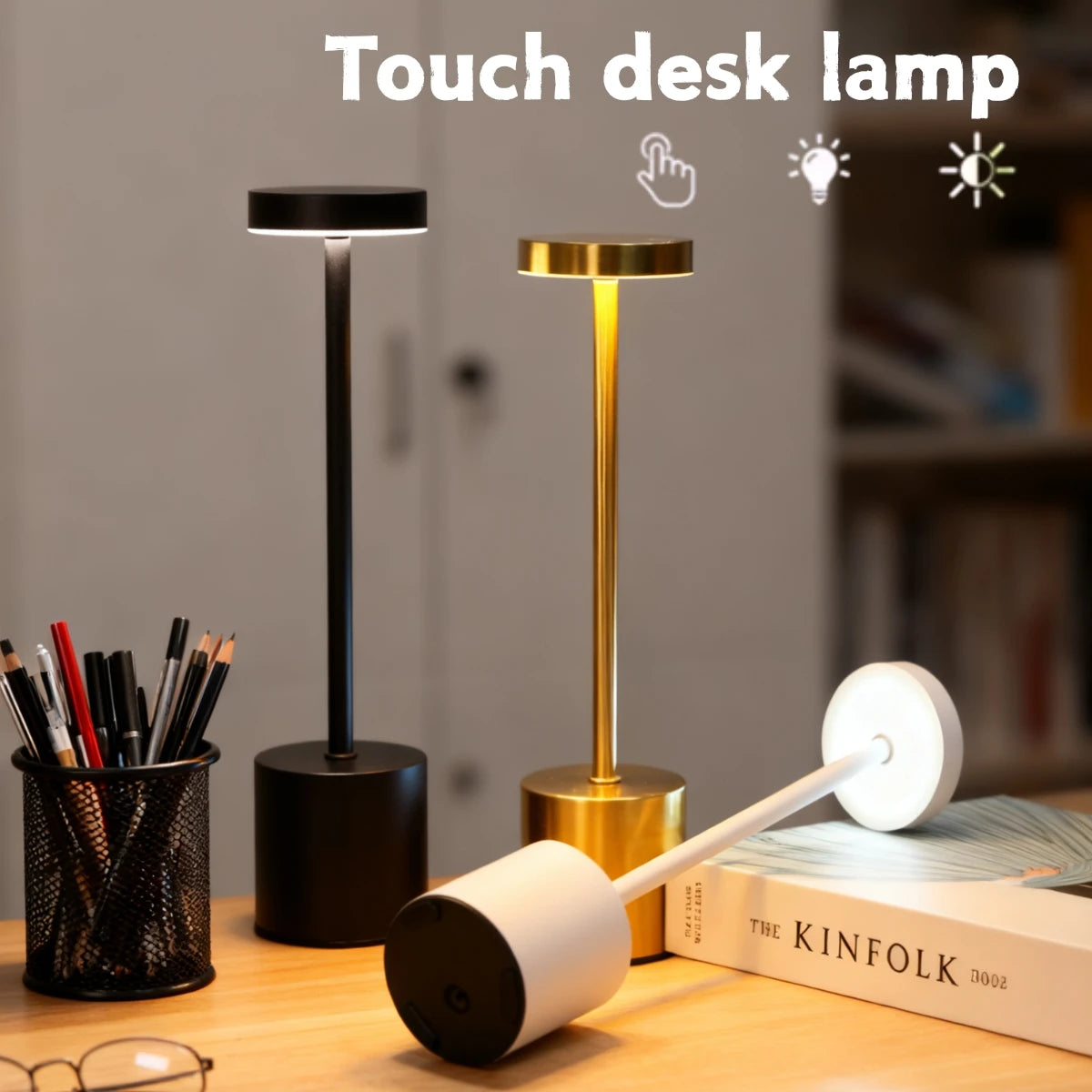 LED Ambient Table Lamp – USB Rechargeable Touch-Control Dimmable Night Light
