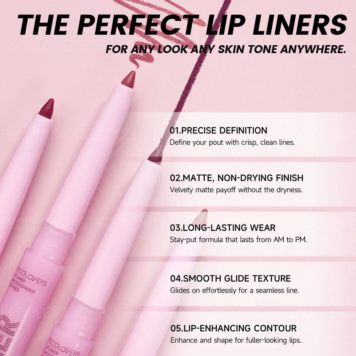 1 Pièce Crayon à Lèvres Nude – Texture Mat, Anti-Transfert, Pratique pour Voyage, Maquillage Quotidien