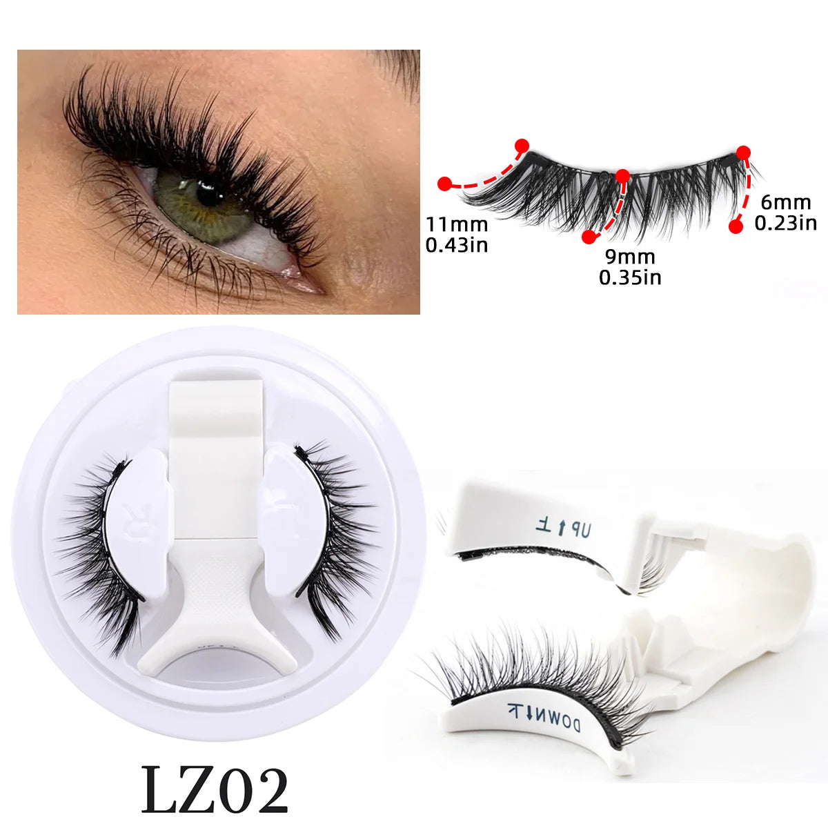 Hot 1 paire de cils magnétiques – Cils en vison synthétique faits main, volumineux et réutilisables – Faux cils naturels avec pince magnétique pour maquillage