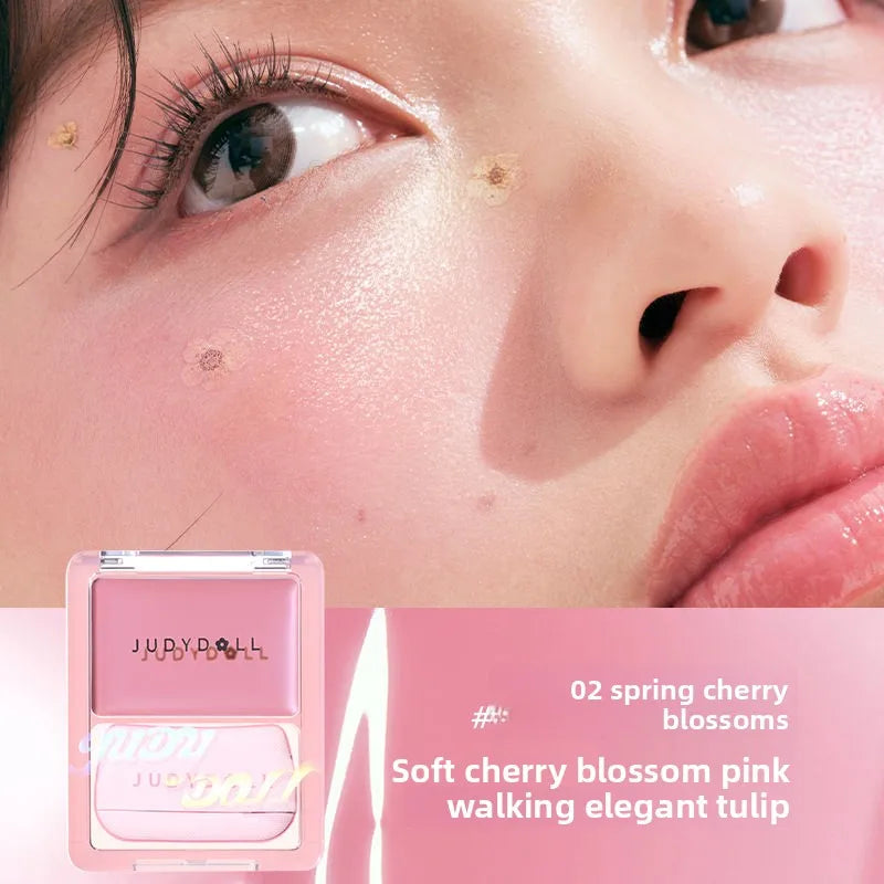 Palette Crème— Blush et Highlighter, Fini Lumineux (Dewy Glow), Multi-Usage pour Joues, Yeux et Lèvres, Effet Floutant et Volumisant