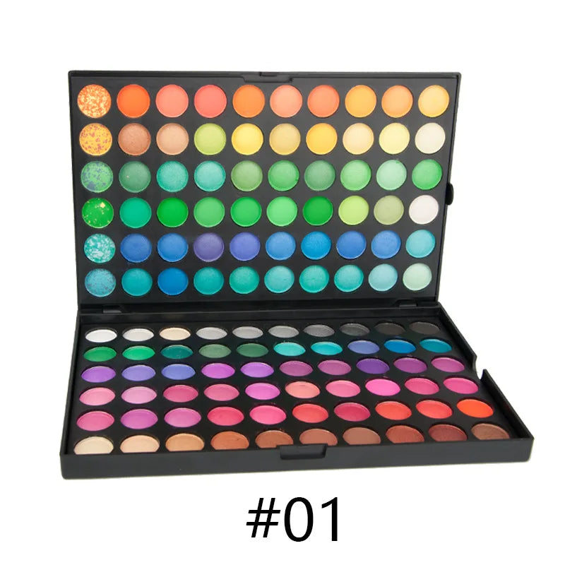 Palette fards à paupières 120 couleurs waterproof mat et pailleté longue tenue