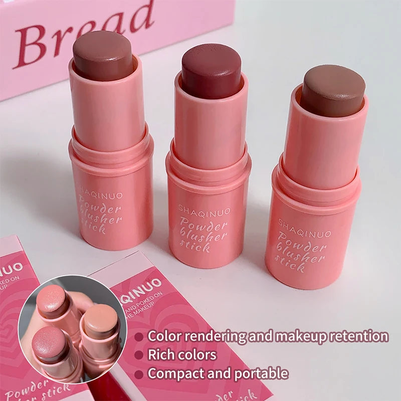 Blush stick énergisant – Fini mat naturel, texture crémeuse, facile à estomper – Pour un teint frais et éclatant