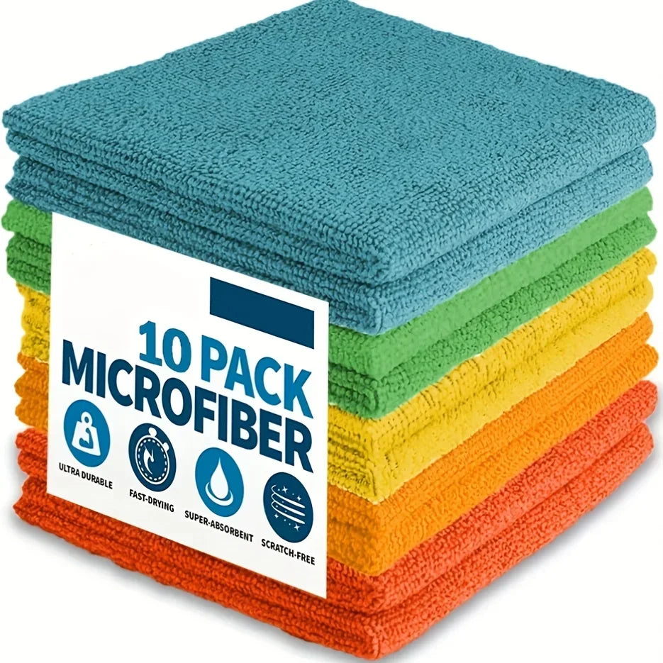 Microfiber Cleaning Cloth Set – Absorbent Kitchen & Bathroom Towels