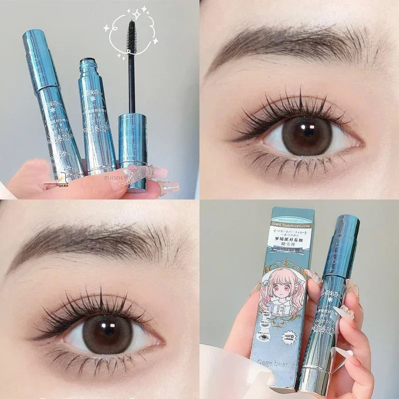 Mascara fibres de soie waterproof allongeant et recourbant cils noirs longue tenue