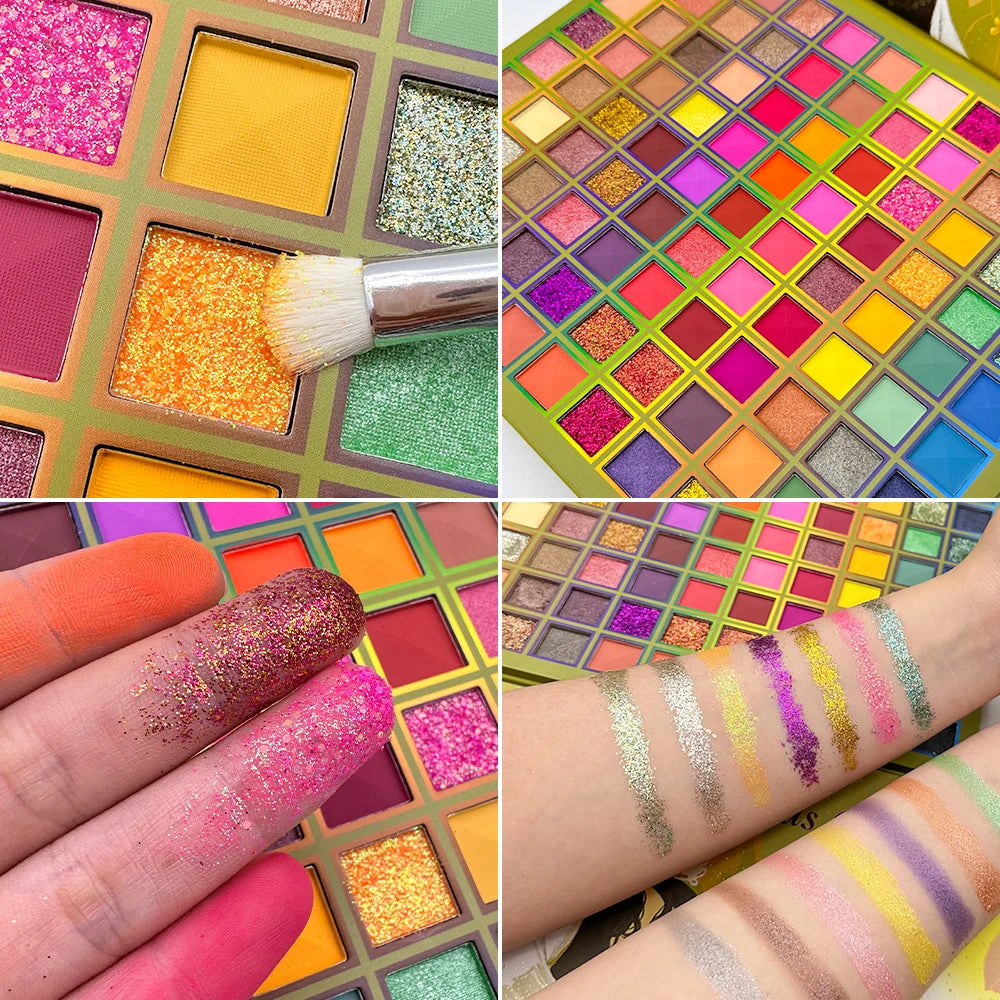 **« Palette fards à paupières 99 couleurs – Arc-en-ciel, mat et longue tenue »**