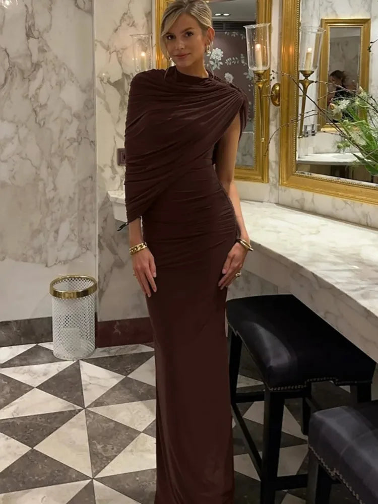 Robe Maxi Ruched Femme