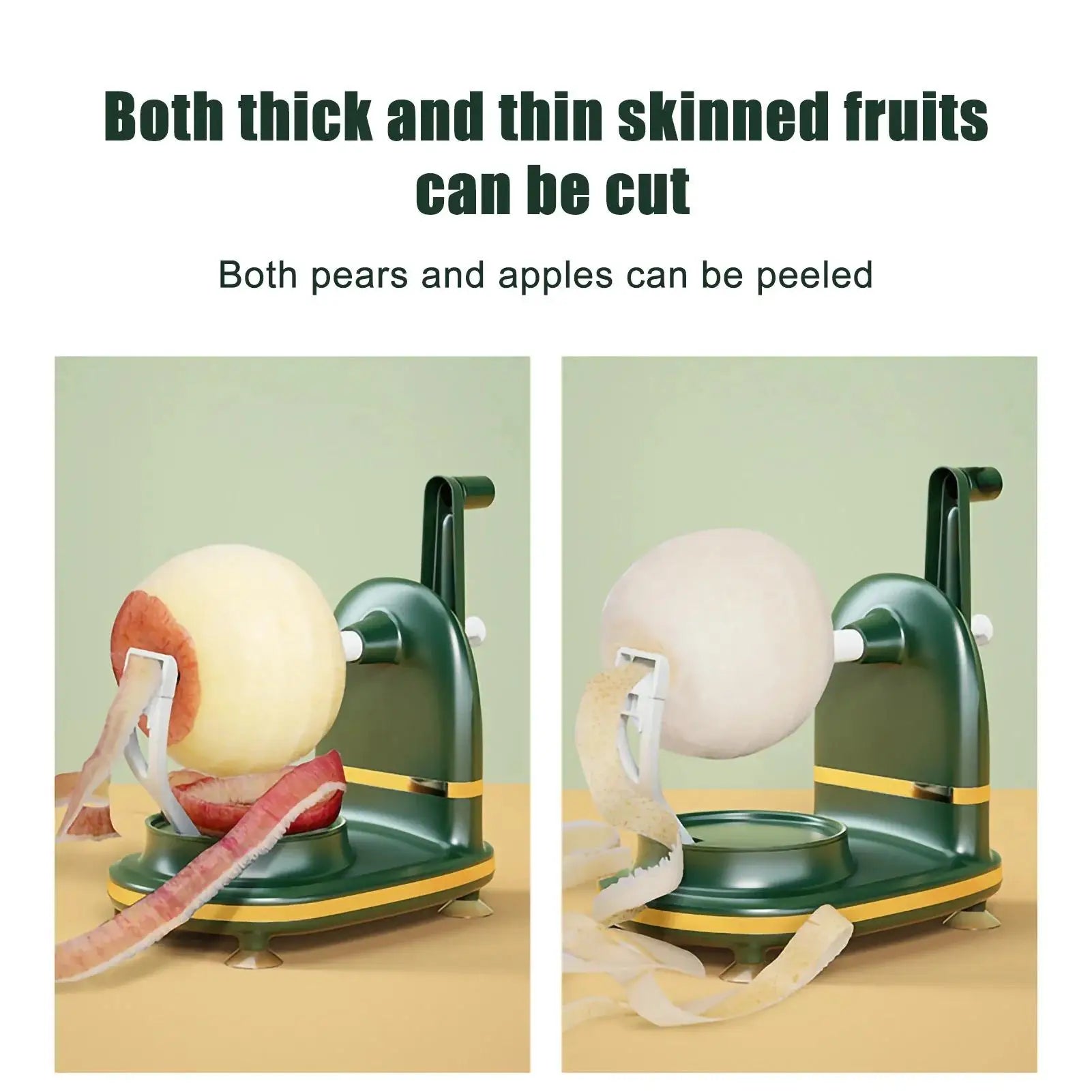 Manual Hand Crank Apple Peeler, Slicer & Corer – Fruit Peeling Machine with Divider and Replacement Blades