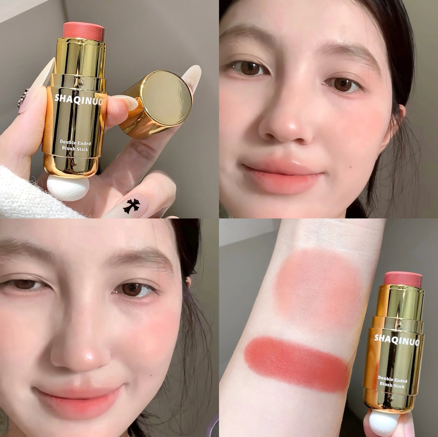 Blush Stick Velours Mat — Texture Lisse, Longue Tenue, Teinte Brune, Idéal Automne/Hiver, Effet Maquillage Naturel, Facile à Appliquer