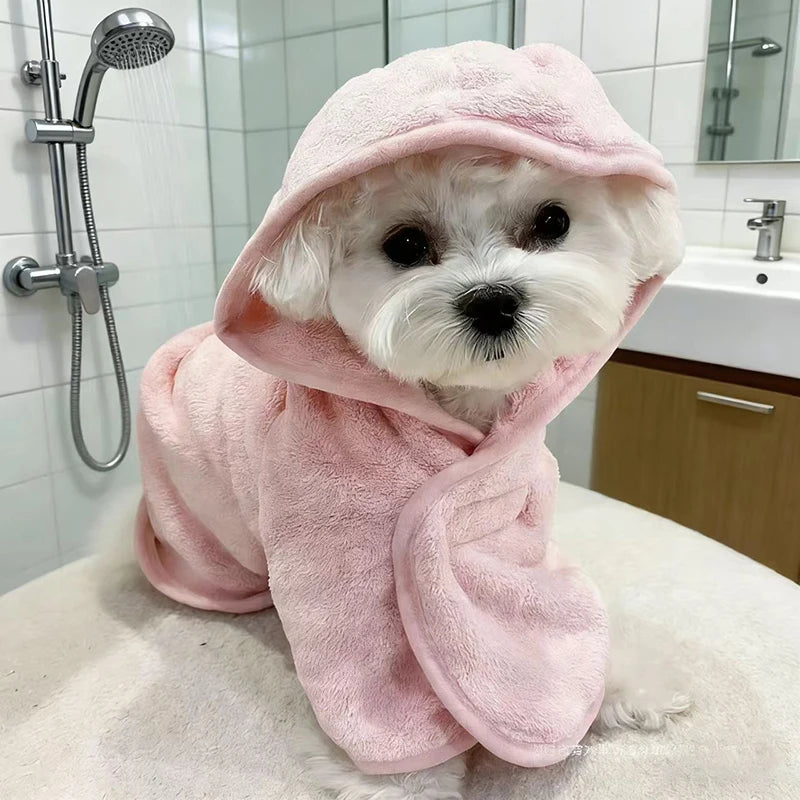Quick-Dry Pet Bathrobe – Super Absorbent Towel Robe for Dogs & Cats
