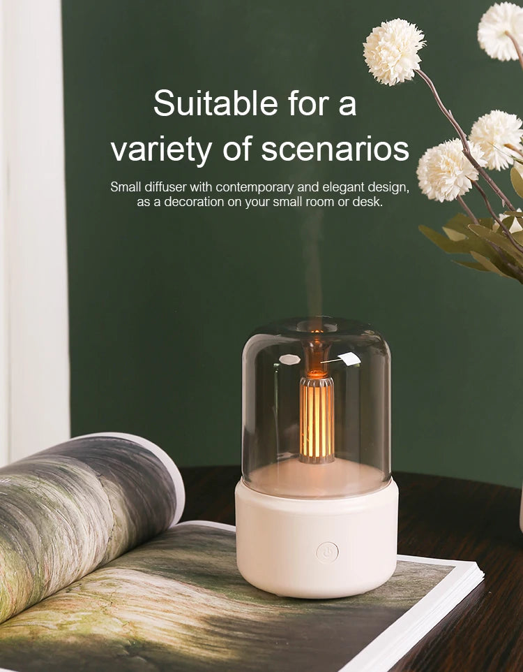 Portable Mini Aroma Diffuser – USB Essential Oil Humidifier with LED Night Light