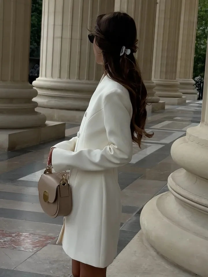 Robe Longue Blanche Bustier Plissée – Été 2025