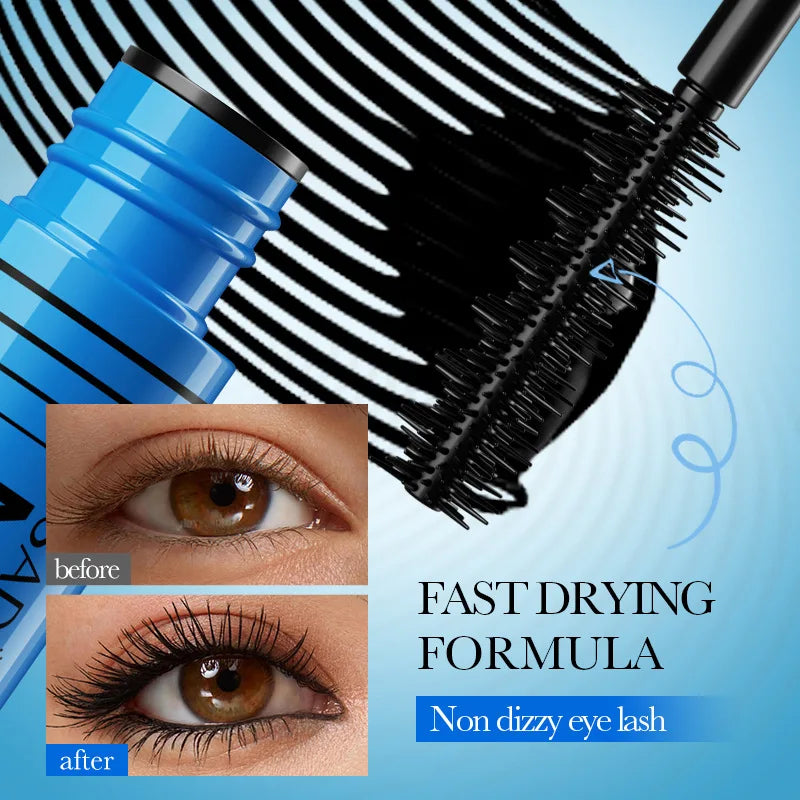 Mascara 5D waterproof allongeant cils noir fibres de soie maquillage femme nouveau coréen