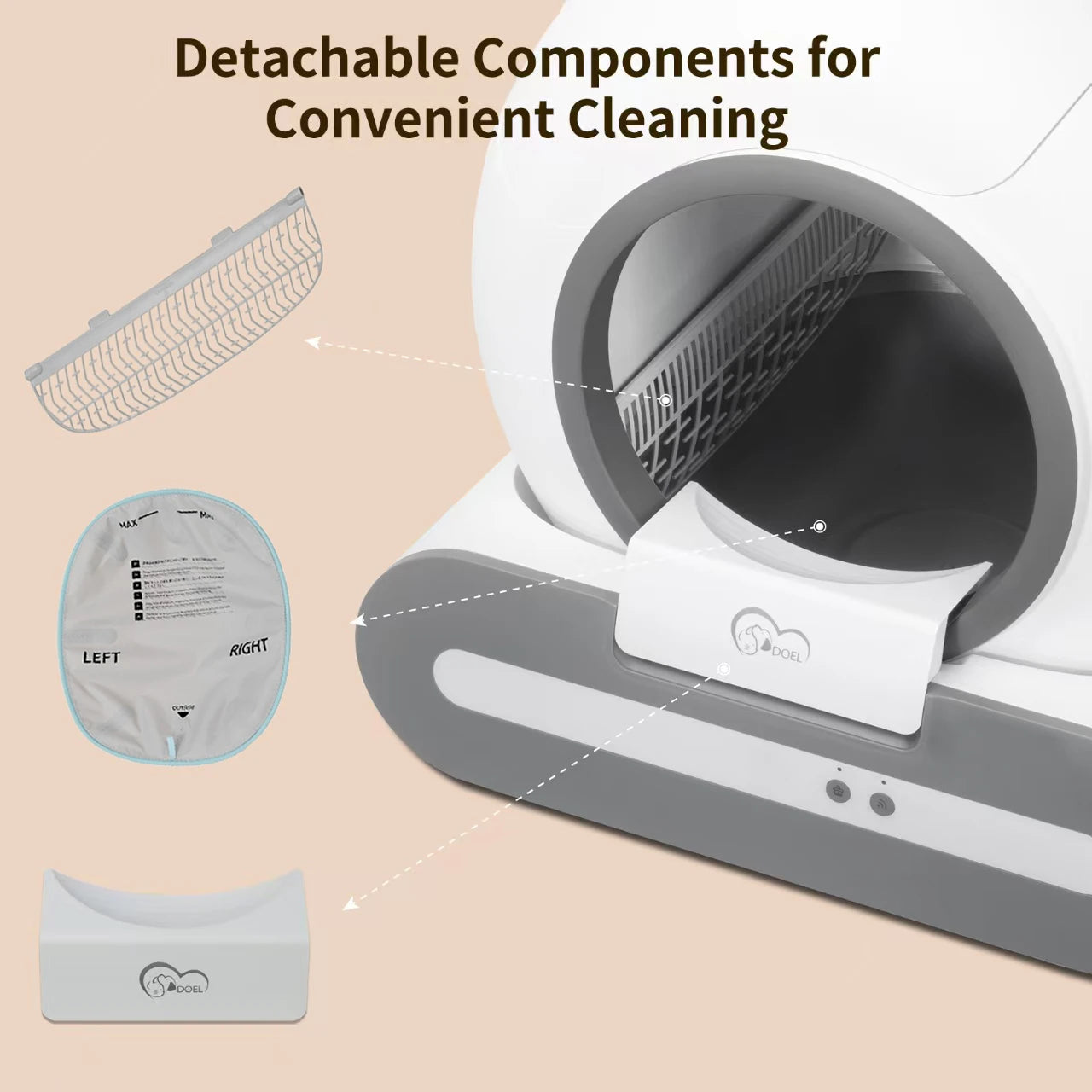 65L Self-Cleaning Cat Litter Box – Smart App-Controlled Automatic Litter Box