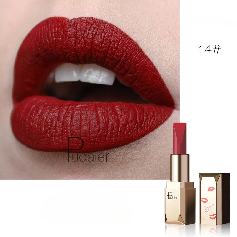 Rouge à lèvres  waterproof – Finition velours mate | Facile à appliquer | Teintes nude et rouge sexy | Tenue longue durée